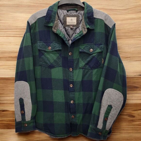 Legendary Whitetails Shacket Shirt Jacket Men XL Green Blue Plaid Flannel Casual - Picture 1 of 12